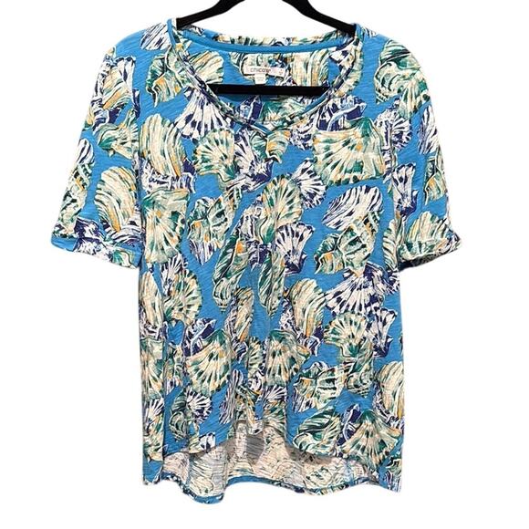 Chico's Blue and Green Long Sleeve Tee Size 1 - Picture 1 of 7